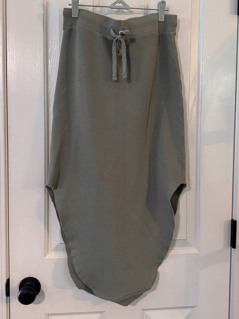 Frank & Eileen Olive Drawstring Asymmetrical Midi Skirt